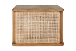 Meuble de salle de bain suspendu en bois teck massif et cannage rotin L60 cm SOLEA