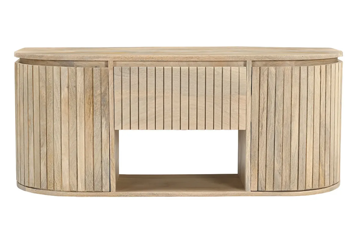 Meuble de salle de bain suspendu en bois manguier massif L110 cm BALDO