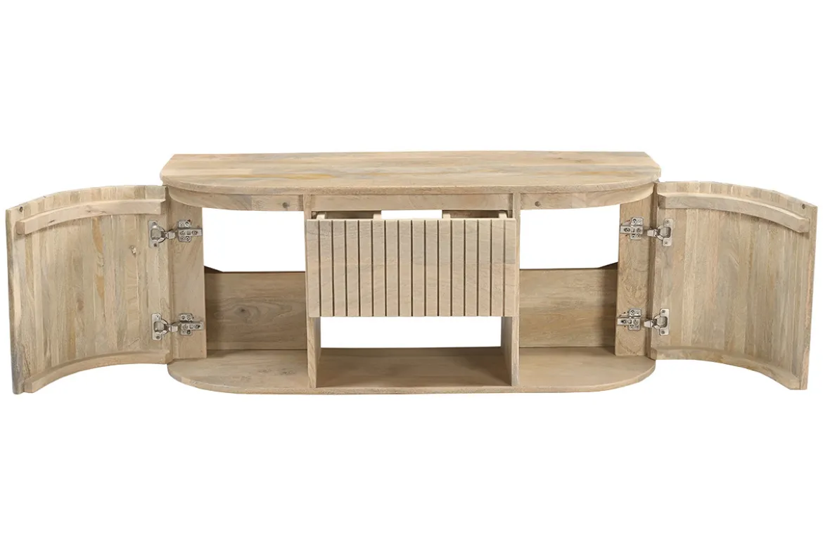 Meuble de salle de bain suspendu en bois manguier massif L110 cm BALDO