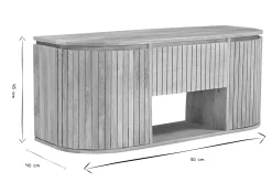 Meuble de salle de bain suspendu en bois manguier massif L110 cm BALDO