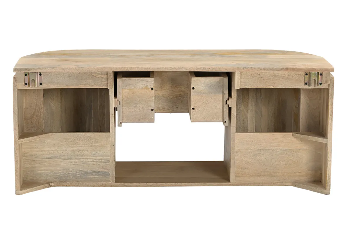 Meuble de salle de bain suspendu en bois manguier massif L110 cm BALDO