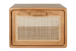 Meuble de salle de bain suspendu en bois teck massif et cannage rotin L50 cm BALIA