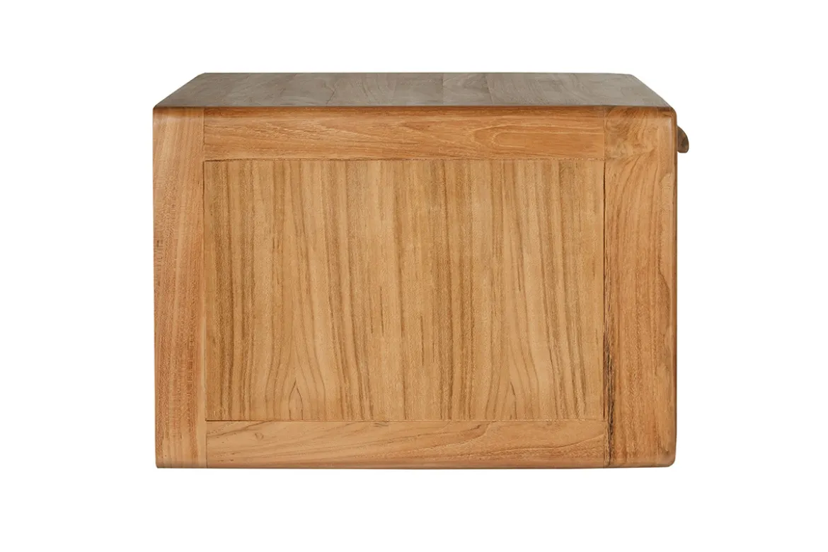 Meuble de salle de bain suspendu en bois teck massif et cannage rotin L50 cm BALIA