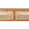 Meuble de salle de bain suspendu en bois teck massif et cannage rotin L120 cm BALIA