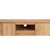 Meuble TV avec rangements en bois massif et métal noir L160 cm NAPOLI