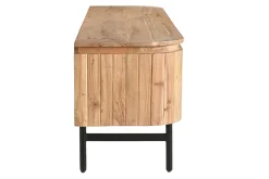 Meuble TV avec rangements en bois massif et métal noir L160 cm NAPOLI