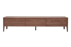 Meuble TV bois foncé noyer 3 tiroirs L180 cm BENJA