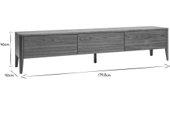 Meuble TV bois foncé noyer 3 tiroirs L180 cm BENJA