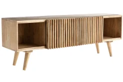 Meuble TV bois manguier massif avec portes coulissantes L140 cm ALBA