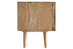 Meuble TV bois manguier massif avec portes coulissantes L140 cm ALBA