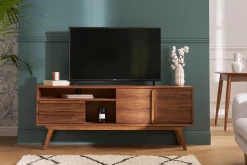 Meuble TV - Buffet vintage bois foncé noyer L160 cm VOLVER