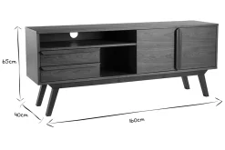 Meuble TV - Buffet vintage bois foncé noyer L160 cm VOLVER