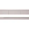 Meuble TV design beige laqué brillant 3 tiroirs L180 cm SAILOR