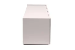 Meuble TV design beige laqué brillant avec rangements L200 cm ISAURE