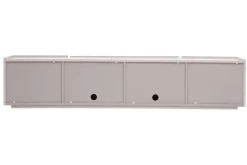 Meuble TV design beige laqué brillant avec rangements L200 cm ISAURE