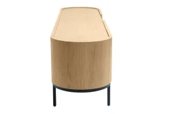 Meuble TV design bois clair et métal noir avec rangements L180 cm SKYE