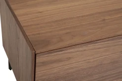 Meuble TV design bois foncé noyer et métal noir 2 portes 2 tiroirs L200 cm BLISS