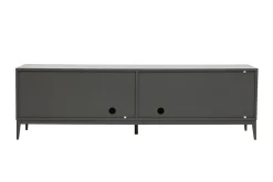 Meuble TV design gris laqué brillant avec rangements L180 cm GRAY