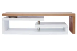 Meuble TV design modulable blanc et bois clair chêne L255 cm MAX