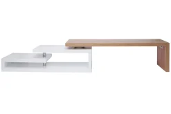 Meuble TV design modulable blanc et bois clair chêne L255 cm MAX