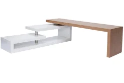Meuble TV design modulable blanc et bois clair chêne L255 cm MAX
