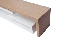 Meuble TV design modulable blanc et bois clair chêne L255 cm MAX