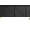 Meuble TV design noir et métal doré L140 cm OZEN