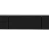 Meuble TV design noir laqué brillant avec rangements L200 cm ISAURE