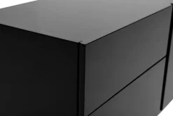 Meuble TV design noir laqué brillant avec rangements L200 cm ISAURE