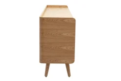 Meuble TV en bois clair frêne et cannage rotin L200 cm ELSY