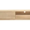 Meuble TV en bois clair manguier massif avec porte coulissante L160 cm ALDA