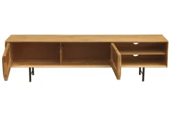 Meuble TV en bois clair manguier massif gravé L160 cm AGRA