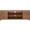 Meuble TV en bois foncé noyer 1 porte 2 tiroirs L180 cm SUVA