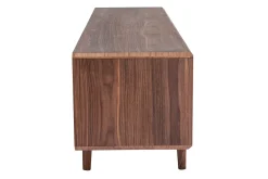Meuble TV en bois foncé noyer 1 porte 2 tiroirs L180 cm SUVA