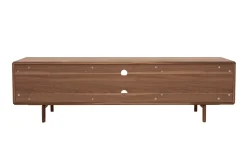 Meuble TV en bois foncé noyer 1 porte 2 tiroirs L180 cm SUVA