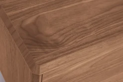 Meuble TV en bois foncé noyer 1 porte 2 tiroirs L180 cm SUVA
