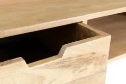 Meuble TV en bois manguier massif et métal noir L150 VIBES