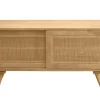 Meuble TV en bois manguier massif et cannage rotin L110 cm ACANGE