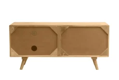 Meuble TV en bois manguier massif et cannage rotin L110 cm ACANGE