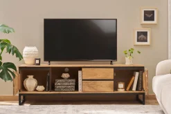 Meuble TV en bois massif L160 cm HOORN