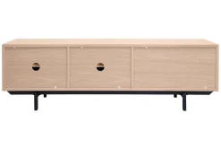 Meuble TV finition bois chêne avec rangements fermés L160 cm MANNY