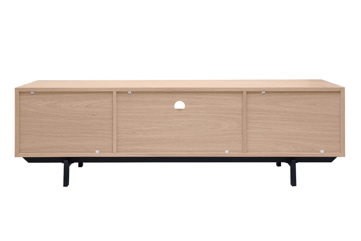 Meuble TV finition bois chêne avec niche ouverte L160 cm MANNY