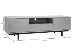 Meuble TV finition bois chêne avec niche ouverte L160 cm MANNY