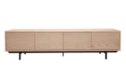 Meuble TV finition bois chêne et métal noir L200 cm MANNY