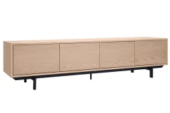 Meuble TV finition bois chêne et métal noir L200 cm MANNY