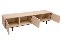 Meuble TV finition bois chêne et métal noir L200 cm MANNY