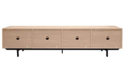 Meuble TV finition bois chêne et métal noir L200 cm MANNY