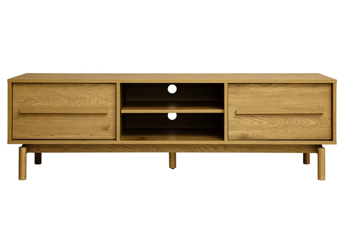 Meuble TV finition bois chêne L160 cm YSEULT