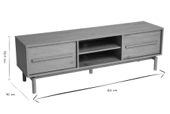 Meuble TV finition bois chêne L160 cm YSEULT