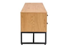 Meuble TV finition bois clair chêne et métal noir L160 cm LOVATO